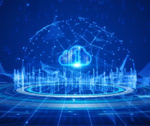 Illustration of cloud security with shield, padlock, and digital cloud icons representing best practices for protecting cloud environments in 2025.
